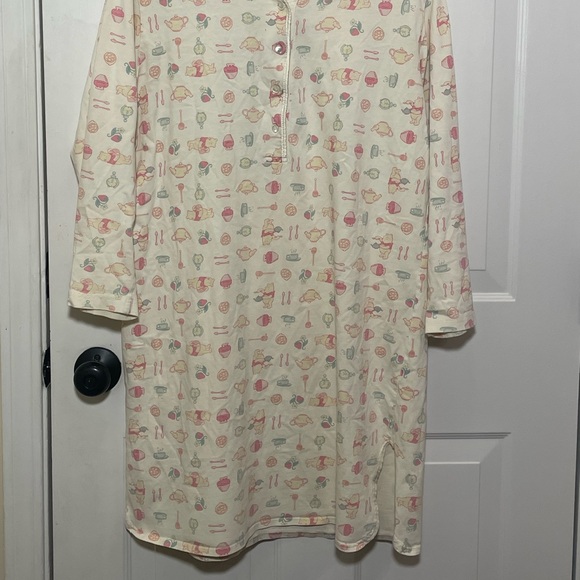 Cream Disney Women’s Nightgown with Pastel Winnie the Pooh Graphics - Picture 4 of 5